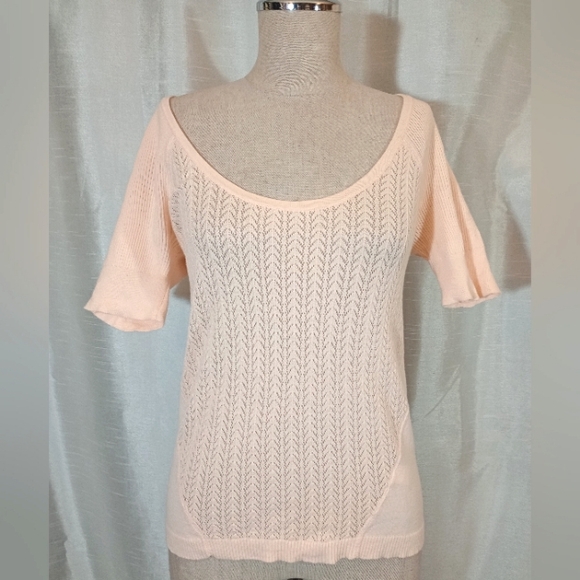 Victoria's Secret Sweaters - Victoria Secret Sweater, Women,Short sleeve light Orange, Round Neck,Knit/Ribbed